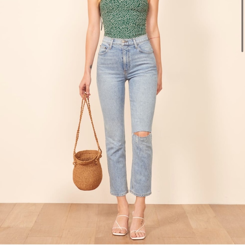 Reformation jeans. Brand new with tags, light wash high rise, size 28
